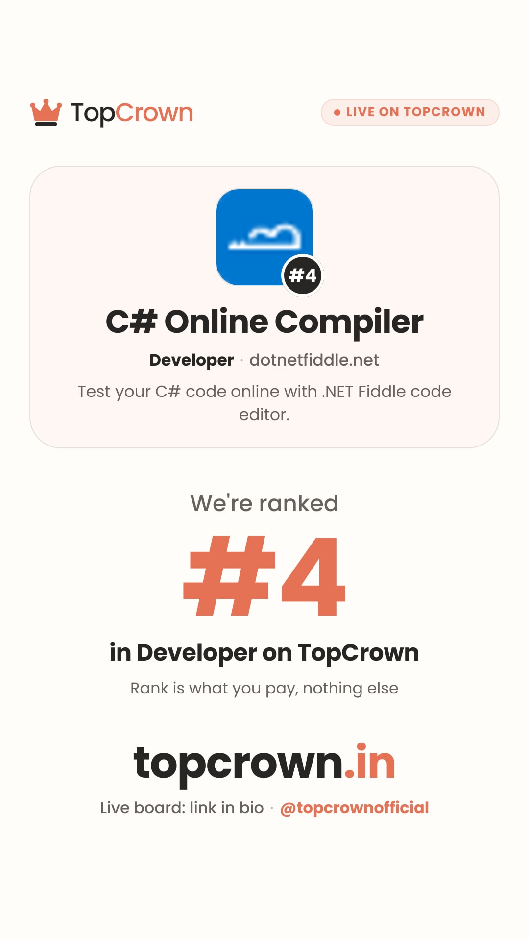 Your TopCrown rank as an Instagram story