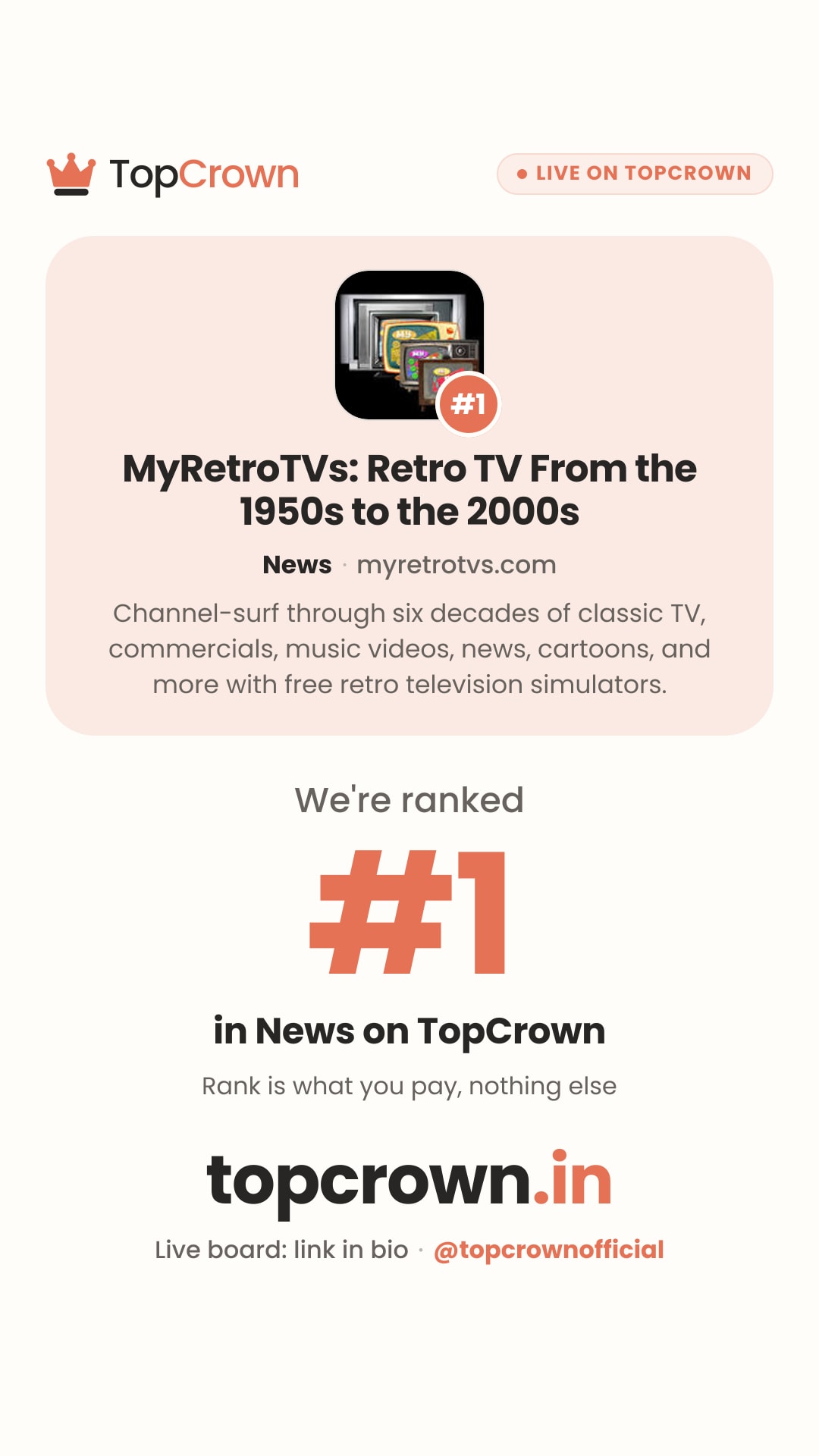 Your TopCrown rank as an Instagram story