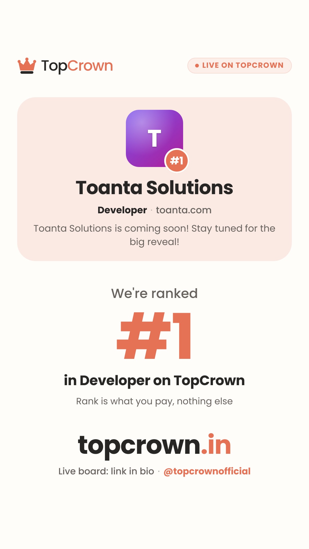 Your TopCrown rank as an Instagram story